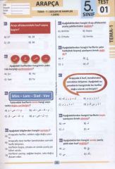 Arapça Test Kitabı 5. Sınıf