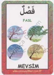 Arapça Resimli Kelime Kartları 10 İklim-Doğa