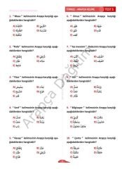 Konu Başlıklı Arapça Soru Bankası